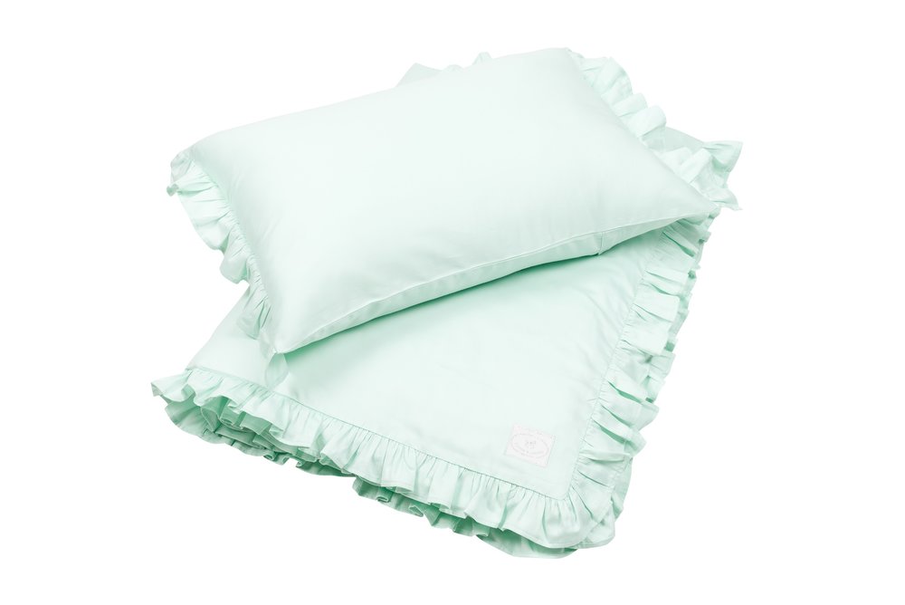 Povlečení s volánky 100x135 Simply Glamour - Mint