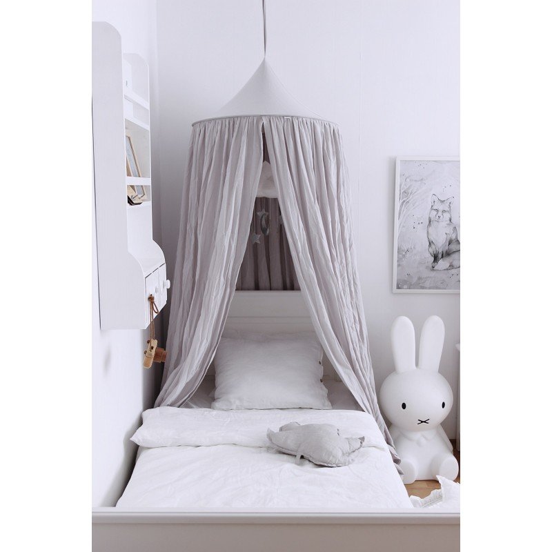 Levně Baldachýn nad manželskou postel Soft - Light Grey