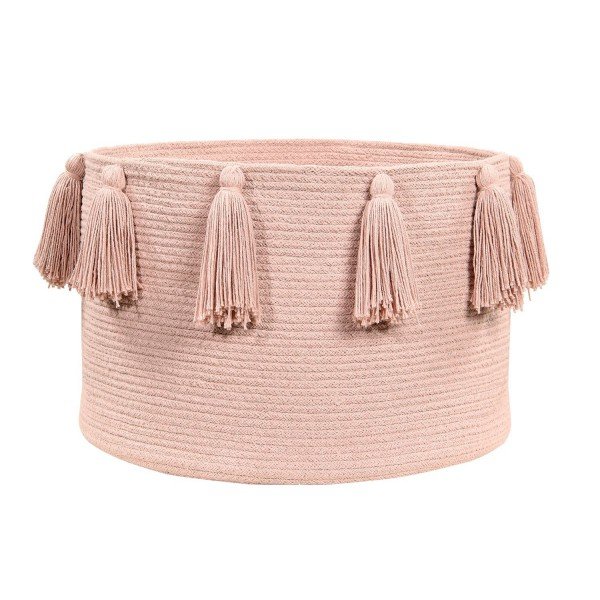 Bavlněný košík Tassels Vintage Nude