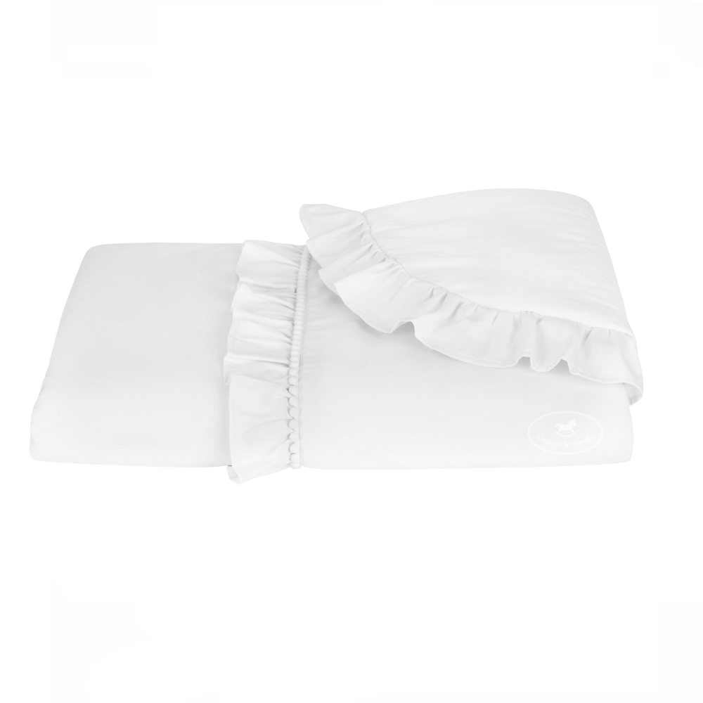Perinka + vankúš s výplňou a volánikmi 50x65 Boho - White