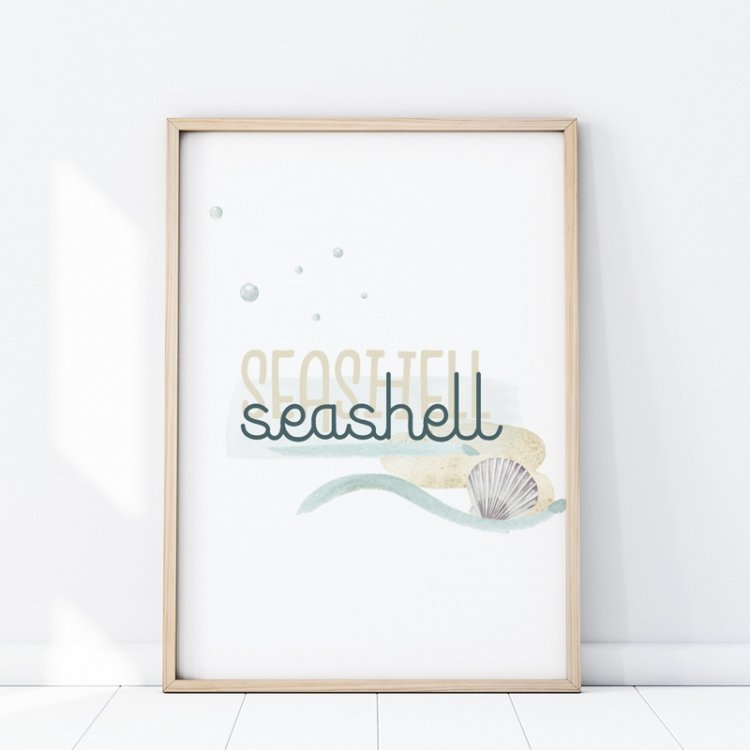 Plakáty /  plagat-ocean-napis-seashell-p395-lovel.jpg 