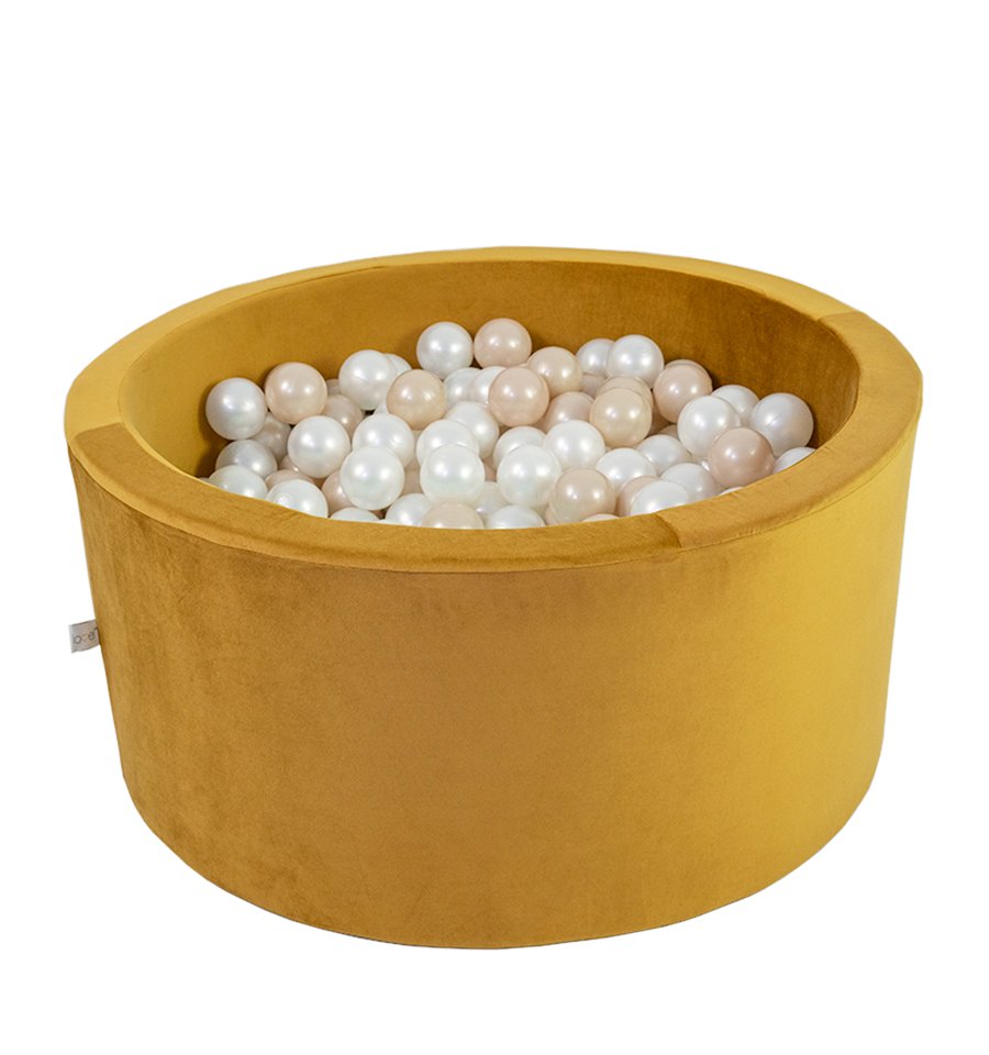 Levně Suchý bazén s kuličkami 90x40 + 200 kuliček – Glamour zlatý