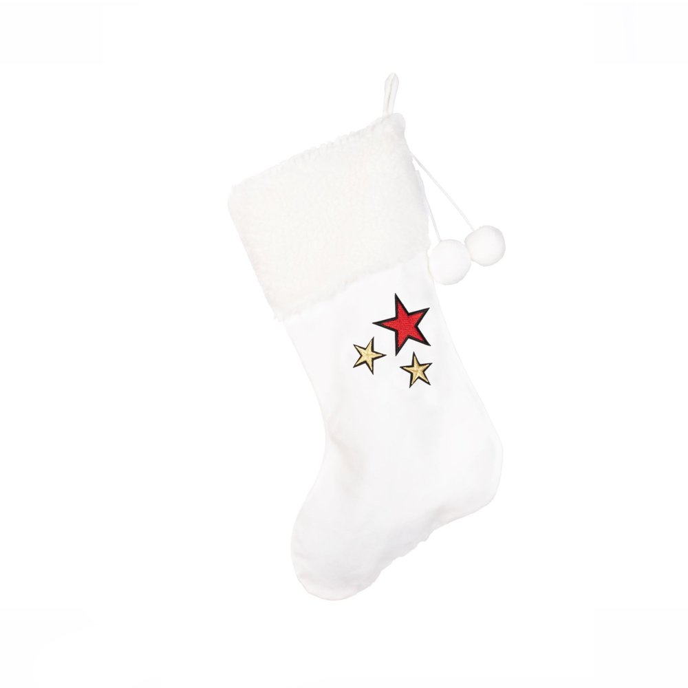 Levně Vianočná čižma s hviezdičkami - White/multi