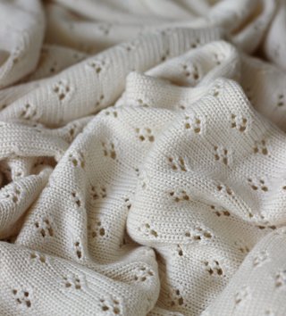 Deky /  Pletená bambusová deka pre deti Openwork - Vanilla-cotton-sweets-lovel-01.JPG 