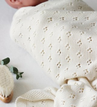 Deky /  Pletená bambusová deka pre deti Openwork - Vanilla-cotton-sweets-lovel-04 – kópia.JPG 