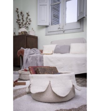 Koše na hračky, úložné boxy /  bavlneny-kosik-petals-ivory-natural-lorena-canals-lovel-02.jpg 