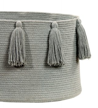 Koše na hračky, úložné boxy /  bavlneny-kosik-tassels-light-grey-lorena-canals-lovel-02.jpg 