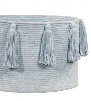 Koše na hračky, úložné boxy /  bavlneny-kosik-tassels-soft-blue-lorena-canals-lovel-02.jpg 