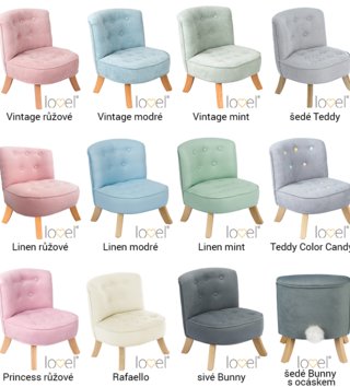 Křesla /  Dětské designové křeslo Vintage - modré 