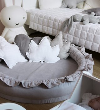 Kulaté dětské hnízda /  detske-hniezdo-okruhle-basic-light-grey-cotton-sweets-lovel-sk-01.jpg 