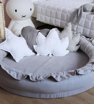 Kulaté dětské hnízda /  detske-hniezdo-okruhle-basic-light-grey-cotton-sweets-lovel-sk-02.JPG 