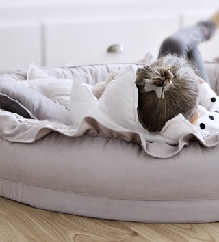 Kulaté dětské hnízda /  detske-hniezdo-okruhle-basic-light-grey-cotton-sweets-lovel-sk-04.JPG 