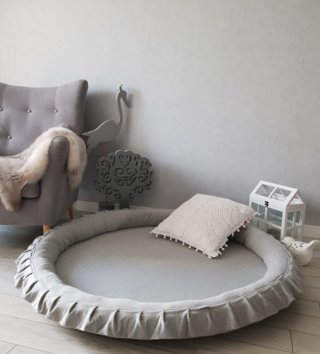 Kulaté dětské hnízda /  detske-hniezdo-okruhle-premium-tmavo-sive-lovel-01.jpg 