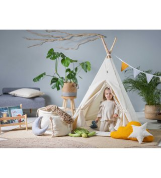 Dětské stany, teepee /  detsky-teepee-stan-cream-cloud-pompom-podlozka-dekoracne-vankusiky-fox-lovel-03.jpg 