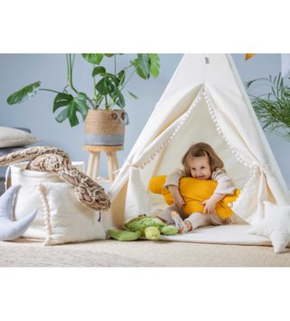 Dětské stany, teepee /  detsky-teepee-stan-cream-cloud-pompom-podlozka-dekoracne-vankusiky-fox-lovel-04.jpg 