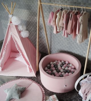 Dětské stany, teepee /  detsky-teepee-stan-s-podlozkou-ruzovy-lovel-03.jpg 