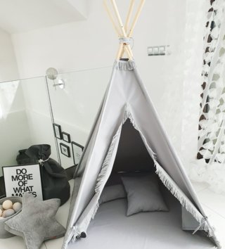 Dětské stany, teepee /  detsky-teepee-stan-s-podlozkou-sivy-lovel-01.jpg 