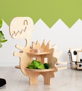 Poličky, věšáky /  dizajnova-detska-kniznica-t-rex-lovel-02.jpg 