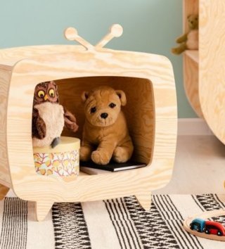 Poličky, věšáky /  dizajnovy-nocny-stolik-televizor-lovel-02.jpg 