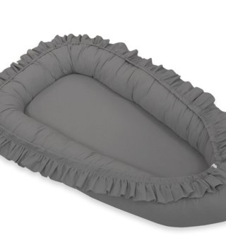 Oválné hnízda pro miminko /  hniezdo-pre-babaetko-s-volanikmi-antracitove-lovel.jpg 