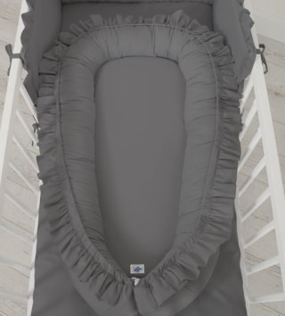 Oválné hnízda pro miminko /  hniezdo-pre-babaetko-s-volanikmi-antracitove-lovelo-03.jpg 