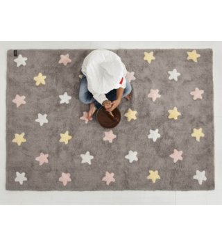 120 x 160 cm /  koberec-estrellas-tricolor-stars-grey-pink-120x160-lorena-canals-lovel-04.jpg 