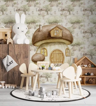 Forest - Lesní motiv /  nalepka-na-stenu-de-detskej-izby-forest-domcek-v-hribiku-dk474-lovel-02.webp 