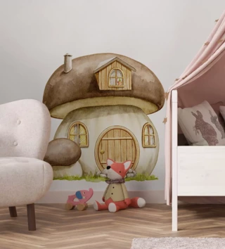 Forest - Lesní motiv /  nalepka-na-stenu-de-detskej-izby-forest-domcek-v-hribiku-dk474-lovel.webp 