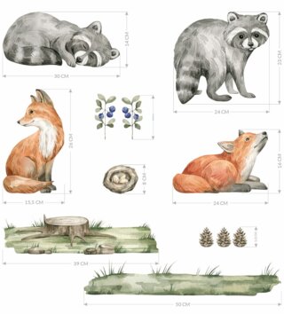Forest - Lesní motiv /  nalepka-na-stenu-forest-lesne-zvieratka-dk488-lovel-01.jpg 
