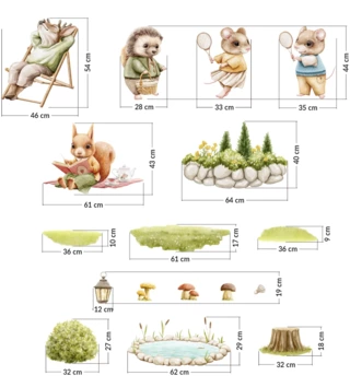 Forest - Lesní motiv /  nalepky-do-detskej-izby-forest-dk472-zvieratka-jazierko-a-doplnky-lovel-03.webp 