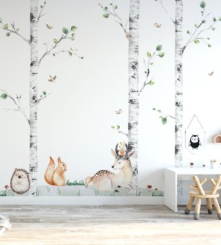 Forest - Lesní motiv /  nalepky-na-stenu-forest-jelencek-a-vevericka-yokodesign-lovel-sk1.jpg 