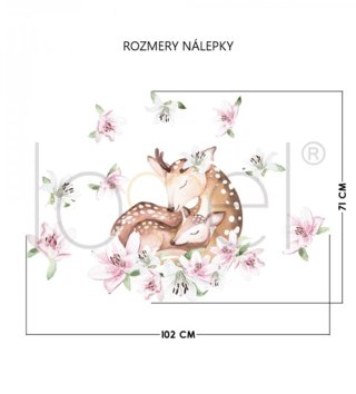 Forest - Lesní motiv /  nalepky-na-stenu-forest-spiace-jelenceky-s-laliami-dk380-lovel-02.jpg 