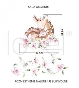 Forest - Lesní motiv /  nalepky-na-stenu-forest-spiace-jelenceky-s-laliami-dk380-lovel-03.jpg 