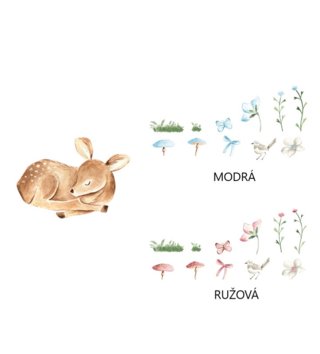 Forest - Lesní motiv /  nalepky-na-stenu-forest-spiaci-jelencek-dk326-lovel-003.jpg 