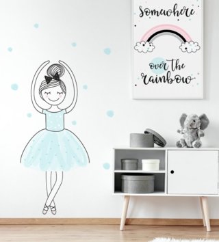 Pastelová kolekce /  Samolepka na zeď Pastel - baletka Hanka DK142 