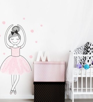 Pastelová kolekce /  Samolepka na zeď Pastel - baletka Hanka DK142 