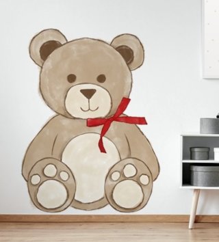 Zvířata /  Samolepka na zeď Teddy - medvídek DK240 