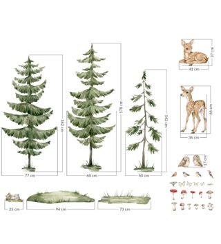 Forest - Lesní motiv /  sada-nalepky-na-stenu-forest-dk469-les-a-zvieratka-31-casti-lovel03.jpg 
